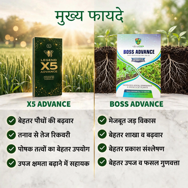 X5 Advance + BOSS Combo | Plant Growth Activator & Effervescent Nutrient Tablets | Better Roots, Branching, Stress Recovery & Yield | All Crops
