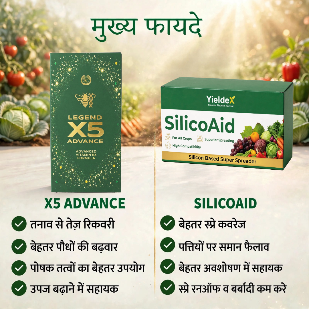 X5 Advance + SilicOaid Combo | Plant Growth Activator & Silicon-Based Super Spreader | Stress Recovery, Yield & Spray Efficiency | All Crops