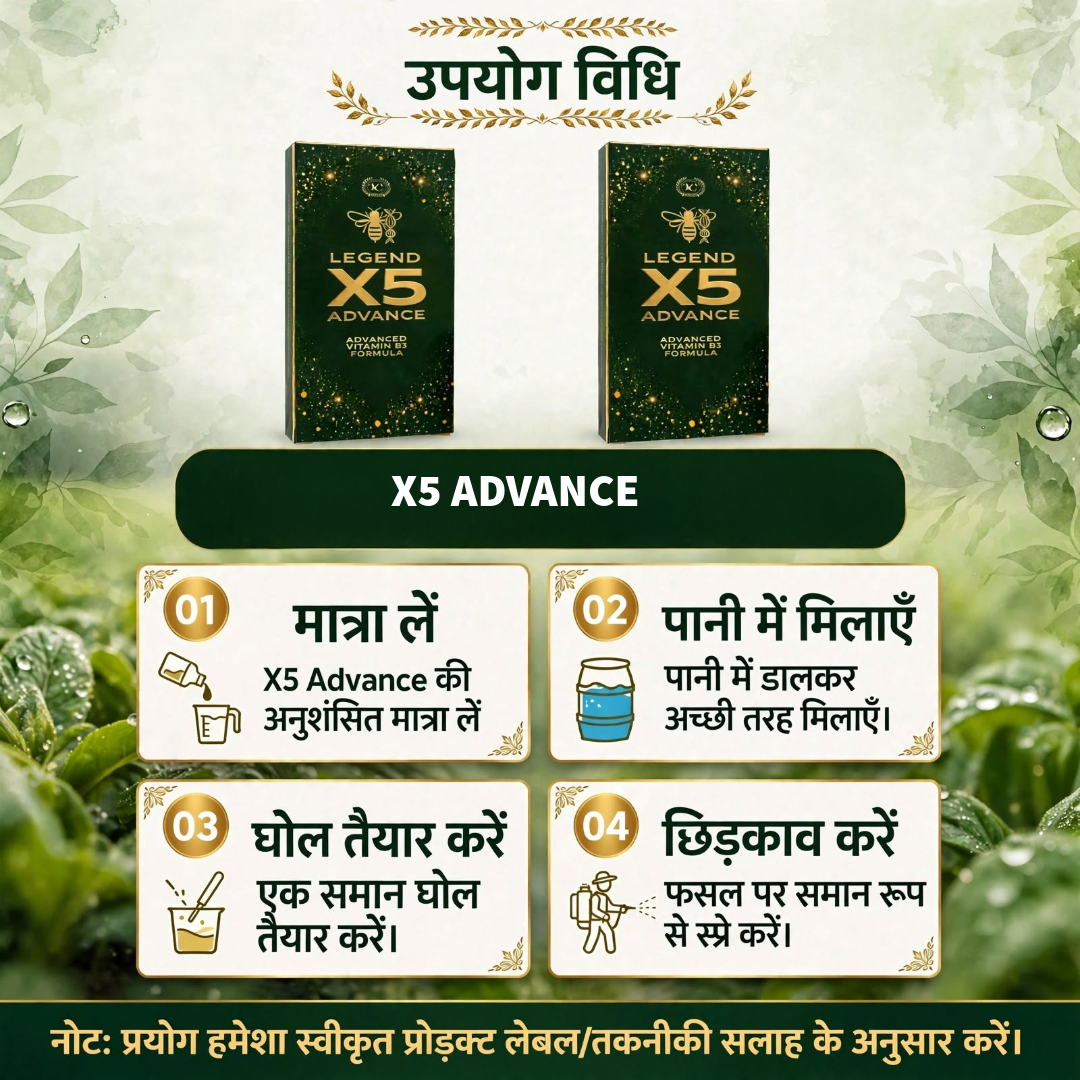 X5 Advance Combo Pack of 2 | Vitamin B3 (Nicotinamide) 3.25% Biostimulant | Plant Growth Activator | Stress Recovery & Yield Booster