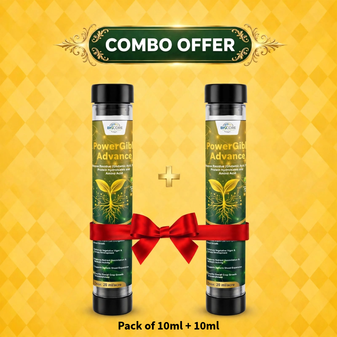 POWERGIBB ADVANCE Combo Pack of 2 | Glutamic Acid 16% Plant Growth Activator | Vegetative Growth, Plant Vigor & Nutrient Uptake | All Crops