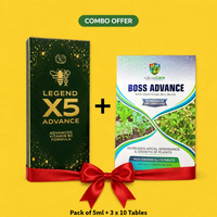 X5 Advance + BOSS Combo | Plant Growth Activator & Effervescent Nutrient Tablets | Better Roots, Branching, Stress Recovery & Yield | All Crops